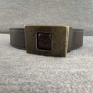 BUFFALO DAVID BITTON - Reversible Brown Leather Belt w/ Gold Buckle Size M 32-34